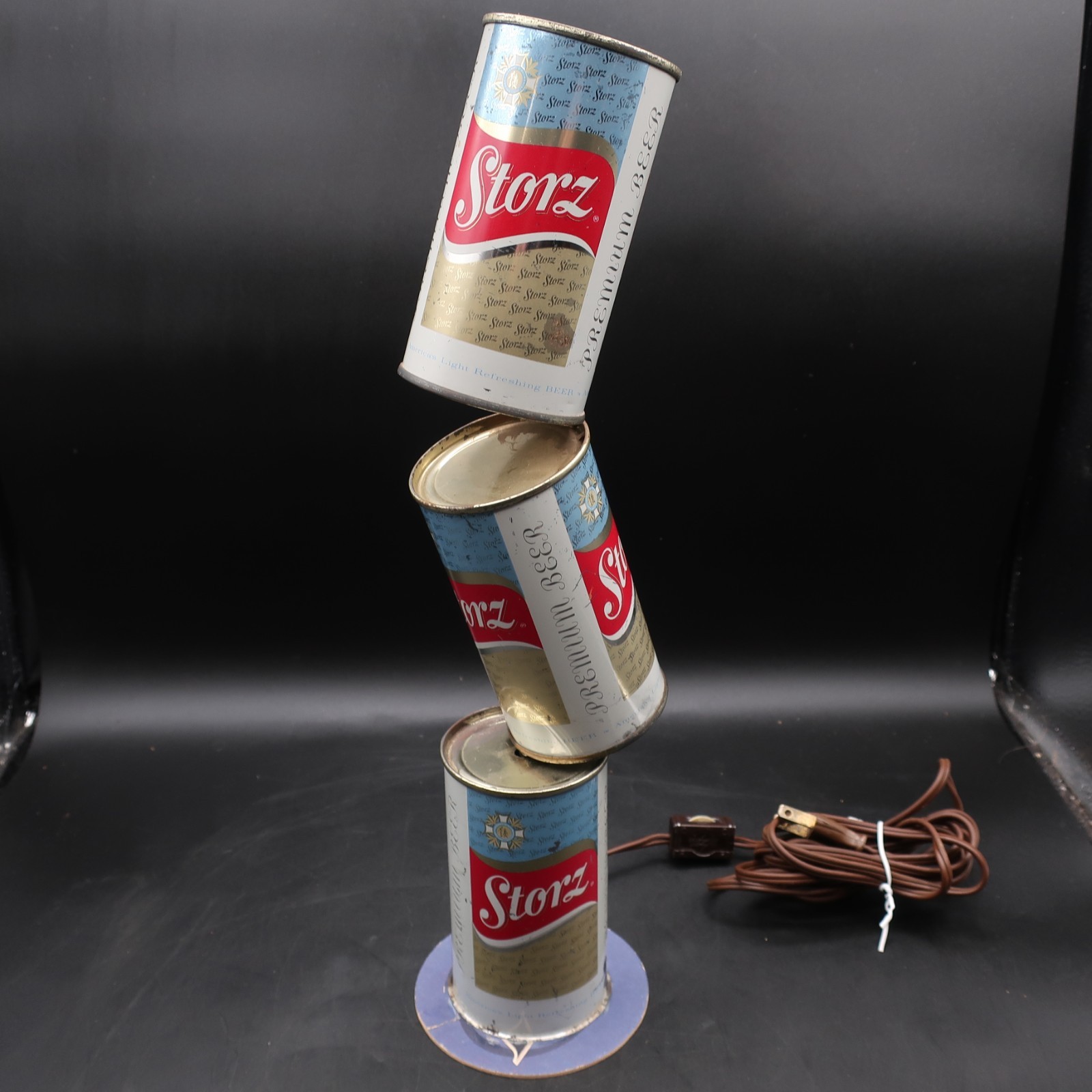 1960s Vintage STORZ BEER ROTATING CANS Bar Store Display - Unique RARE 1960s Vintage STORZ BEER ROTATING CANS Bar Store Display - Unique RARE