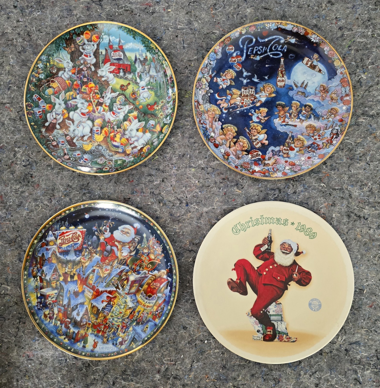Lot 4 Vintage Pepsi Cola Collector Plates Franklin Mint Bill Bell Rockwell COA Lot 4 Vintage Pepsi Cola Collector Plates Franklin Mint Bill Bell Rockwell COA