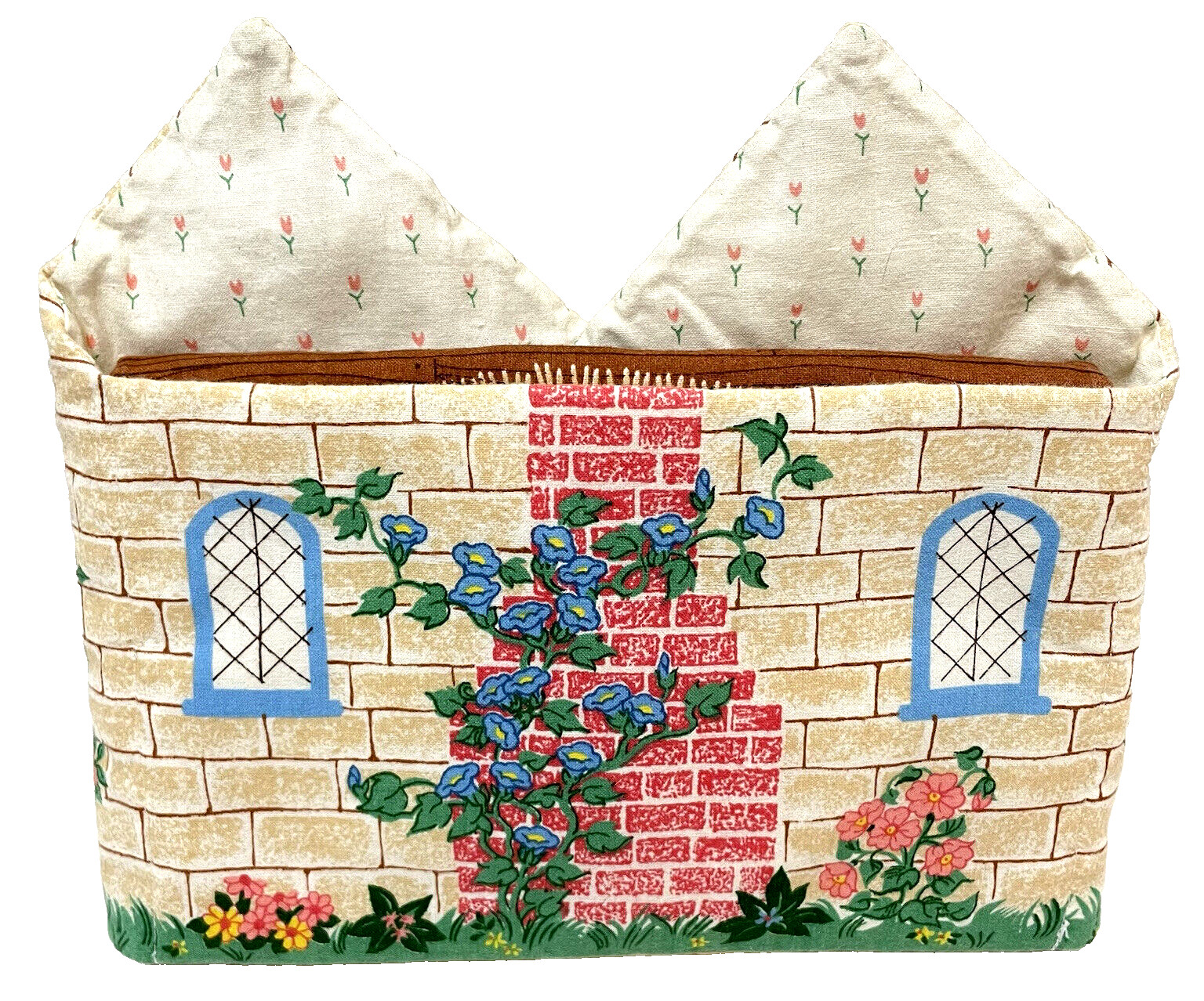 Rare Vintage Handmade Fabric Panel Childrens Story Book Country Mice in Cottage Rare Vintage Handmade Fabric Panel Childrens Story Book Country Mice in Cottage