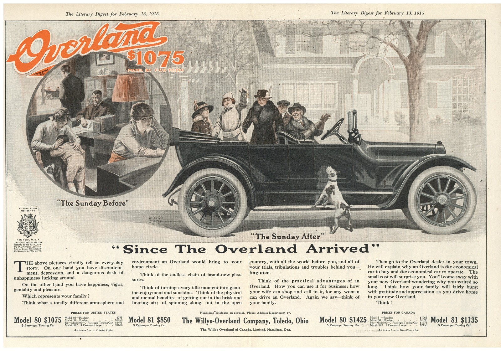 1915 Willys Overland Automobile of Toledo OhiO True Centerfold Ad: Model 80 & 81 1915 Willys Overland Automobile of Toledo OhiO True Centerfold Ad: Model 80 & 81