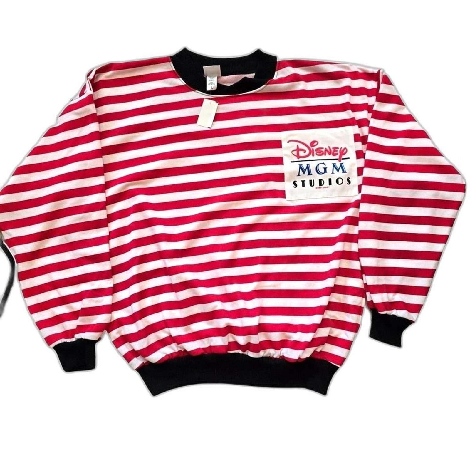 NWT VTG 1987 Disney MGM Studios Striped Pullover L USA Deadstock Preopening Rare