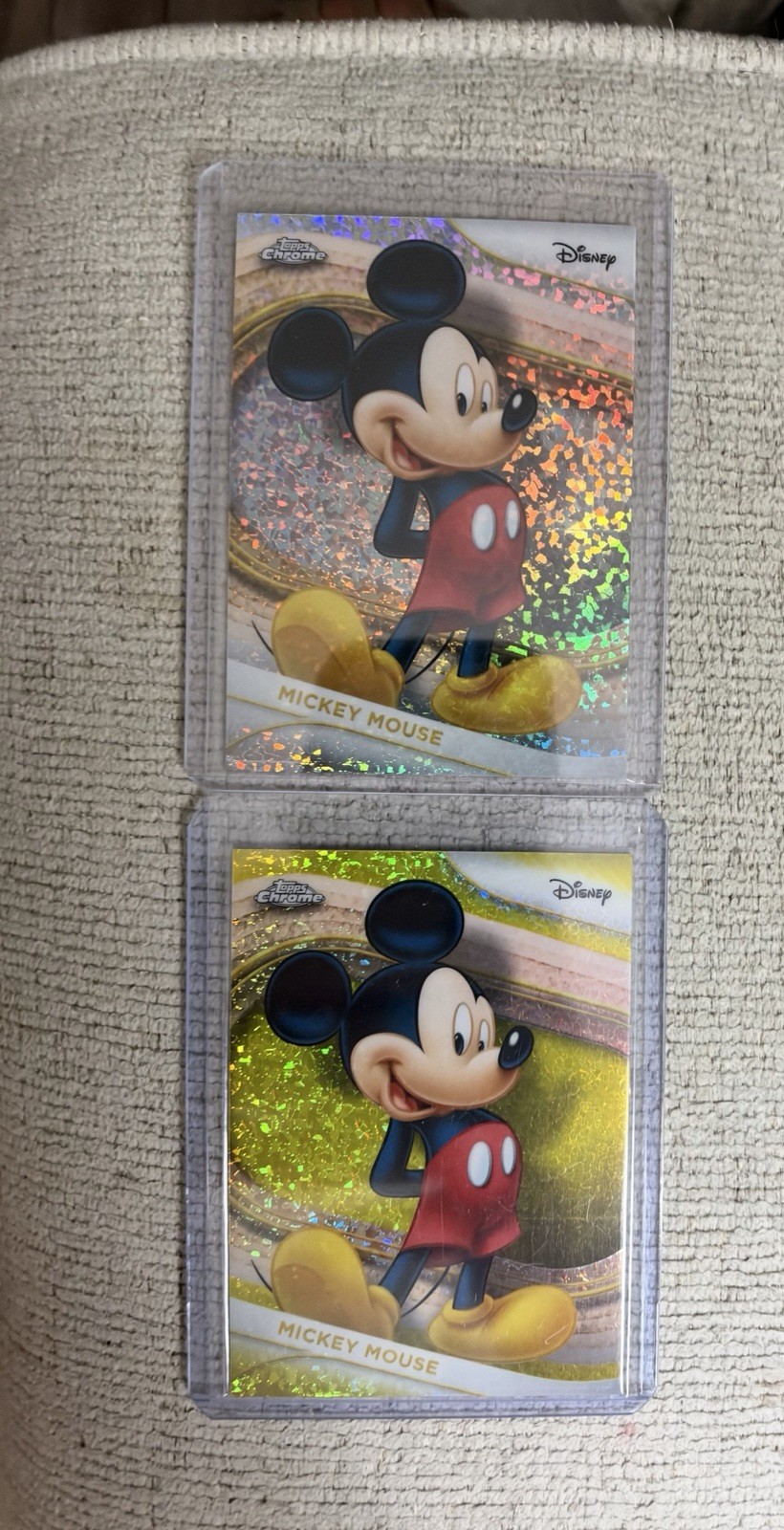 2025 Topps Chrome Disney Mickey Mouse #1 Yellow & Silver Mini Diamonds - 2 Cards