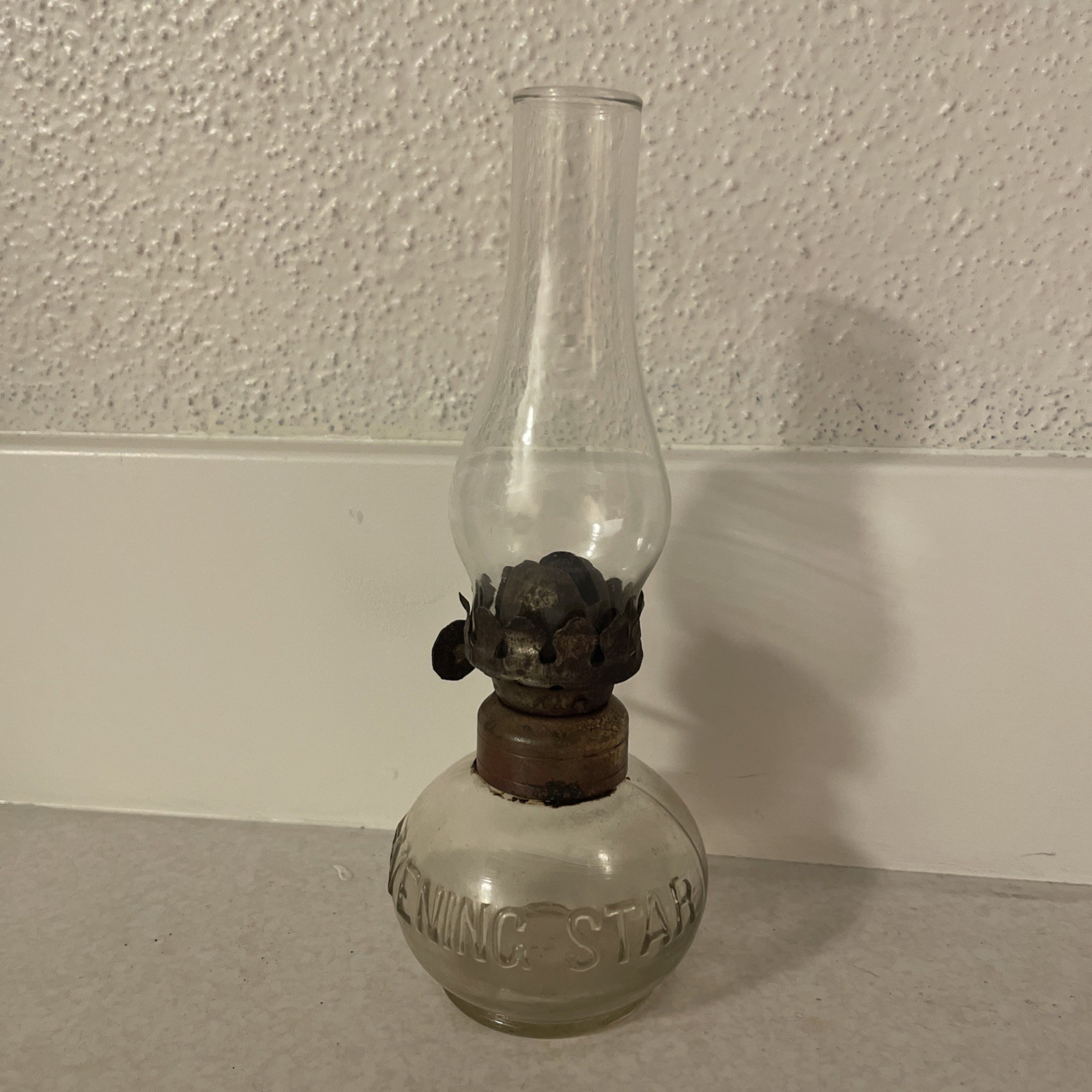 Vintage 1880’s ‘Evening Star’ Miniature Oil Lamp | Brass Burner | 6.5” Tall Vintage 1880’s ‘Evening Star’ Miniature Oil Lamp | Brass Burner | 6.5” Tall