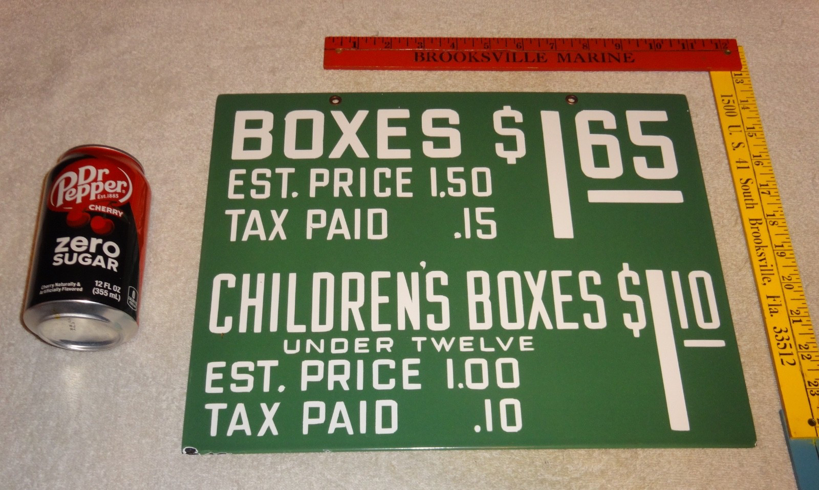 VINTAGE CHICAGO CUBS BASEBALL WRIGLEY FIELD TICKET SEAT 14" PORCELAIN METAL SIGN