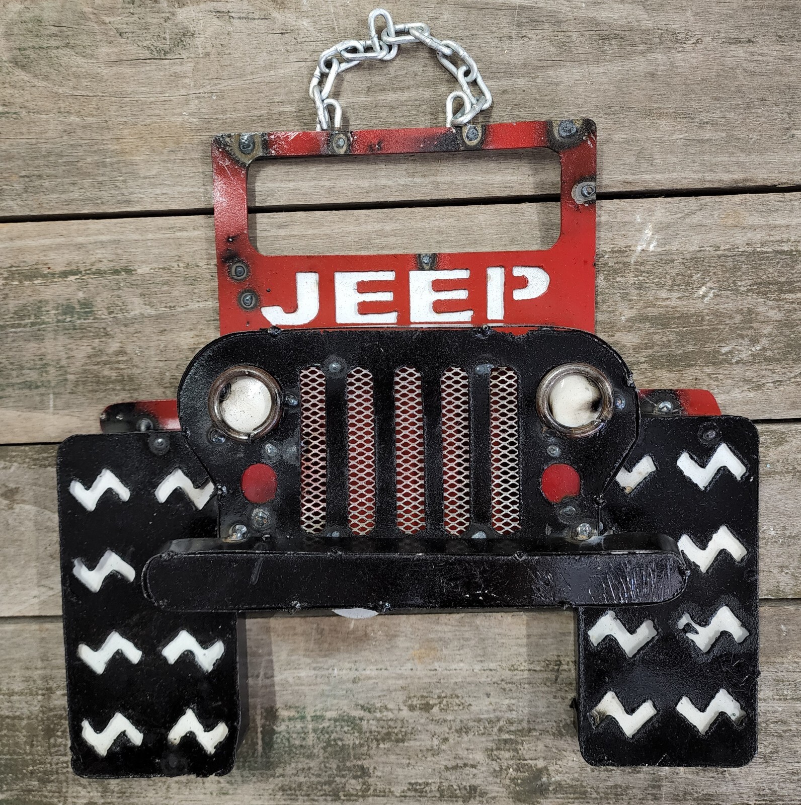 Metal JEEP 4x4 Sign Gas Oil Garage Man Cave Home Decor Recycled Chrysler Hot Rod