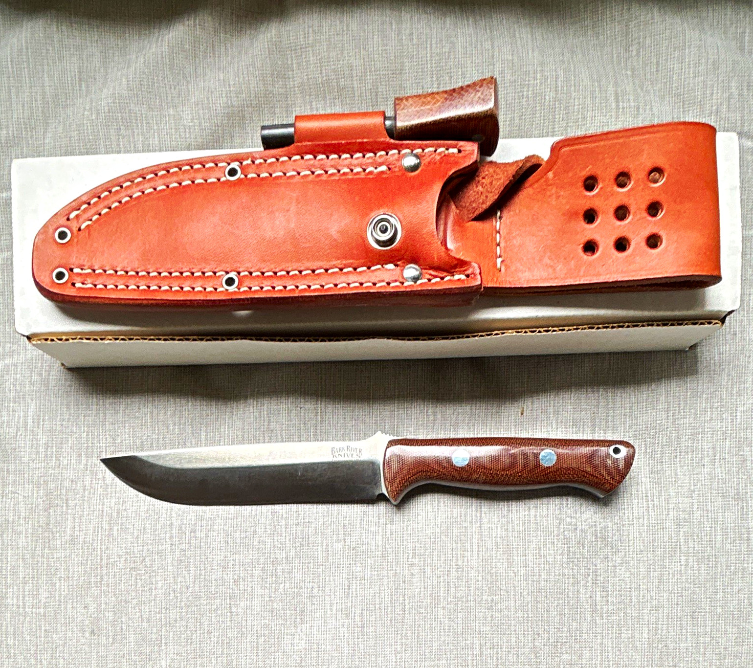 Bark River Hunting Fixed Blade Knife Stainless Clip Point Full Tang Micarta Bark River Hunting Fixed Blade Knife Stainless Clip Point Full Tang Micarta