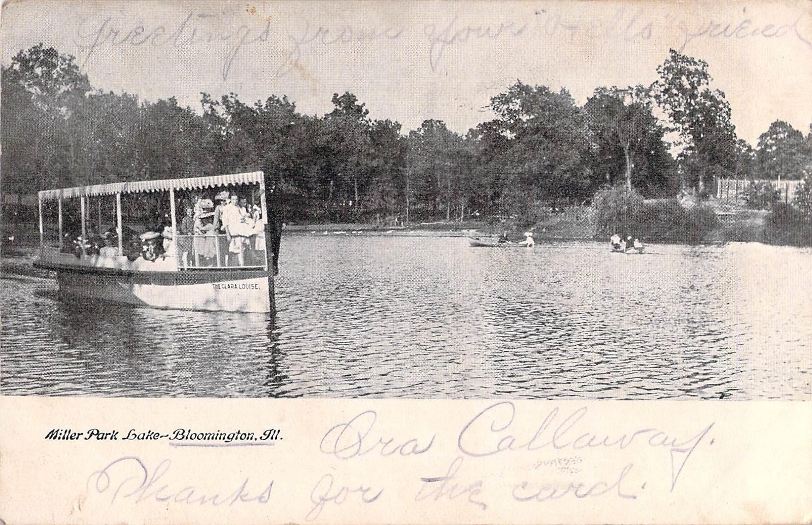 Miller Park Lake Postcard Bloomington Illinois 1906 Divided Back Vintage Card Miller Park Lake Postcard Bloomington Illinois 1906 Divided Back Vintage Card