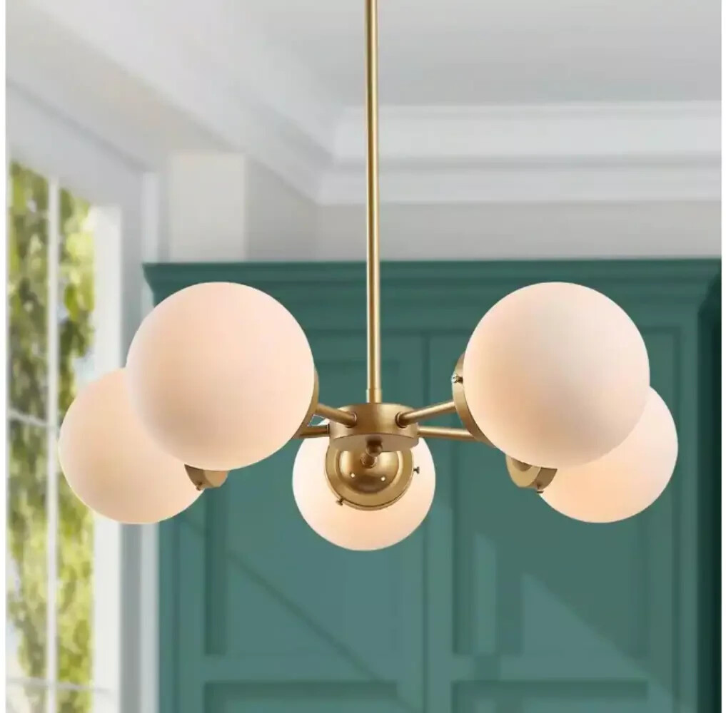 Uolfin Modern Globe Chandelier Gold Sputnik Chandelier with Frosted Glass Shades Uolfin Modern Globe Chandelier Gold Sputnik Chandelier with Frosted Glass Shades