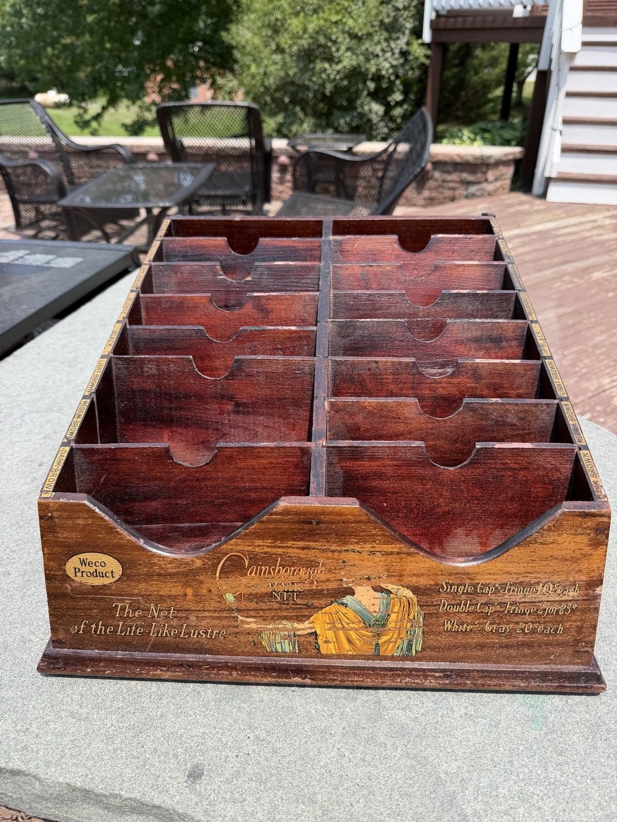 Antique 1920s ADVERTISING GAINSBOROUGH Genuine HAIR NET Countertop Wood Display Antique 1920s ADVERTISING GAINSBOROUGH Genuine HAIR NET Countertop Wood Display