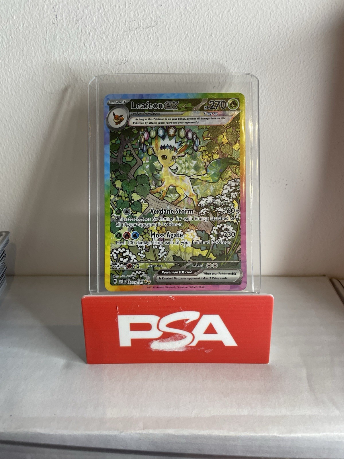 Leafeon ex 144/131 Prismatic Evolutions Secret Rare Full Art Holo Pokémon TCG Leafeon ex 144/131 Prismatic Evolutions Secret Rare Full Art Holo Pokémon TCG
