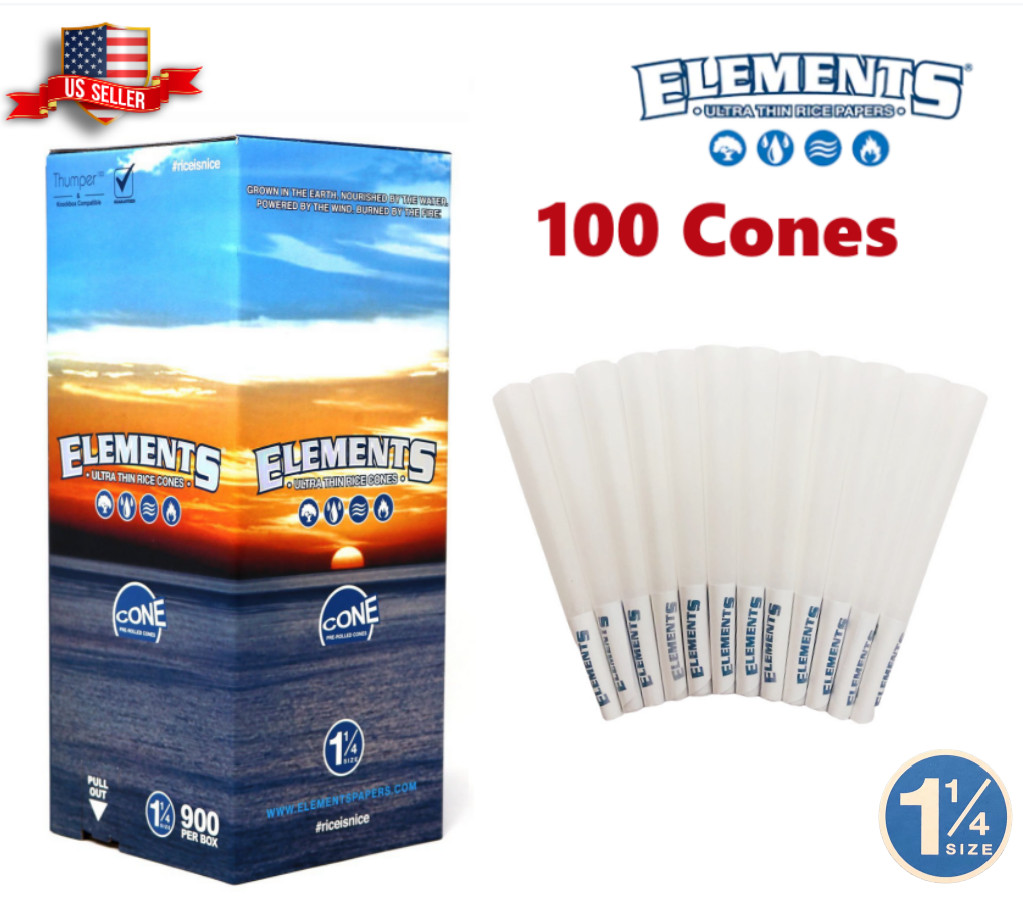 Elements Ultra Thin Rice Cones 1 1/4 Size 100 Pack & Fast Shipping Elements Ultra Thin Rice Cones 1 1/4 Size 100 Pack & Fast Shipping