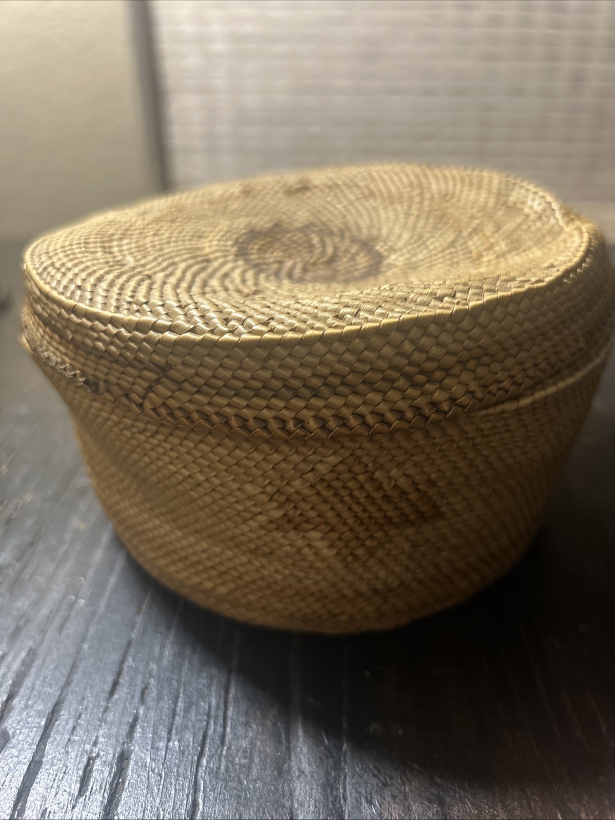Antique Makah Nootka Antique Handwoven Basket With Lid Antique Makah Nootka Antique Handwoven Basket With Lid