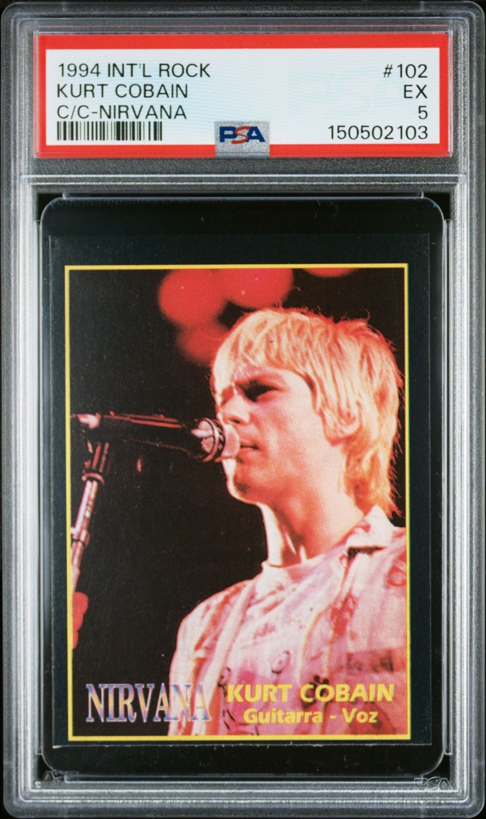 1994 INTERNATIONAL ROCK KURT COBAIN NIRVANA #102 PSA 5 1994 INTERNATIONAL ROCK KURT COBAIN NIRVANA #102 PSA 5