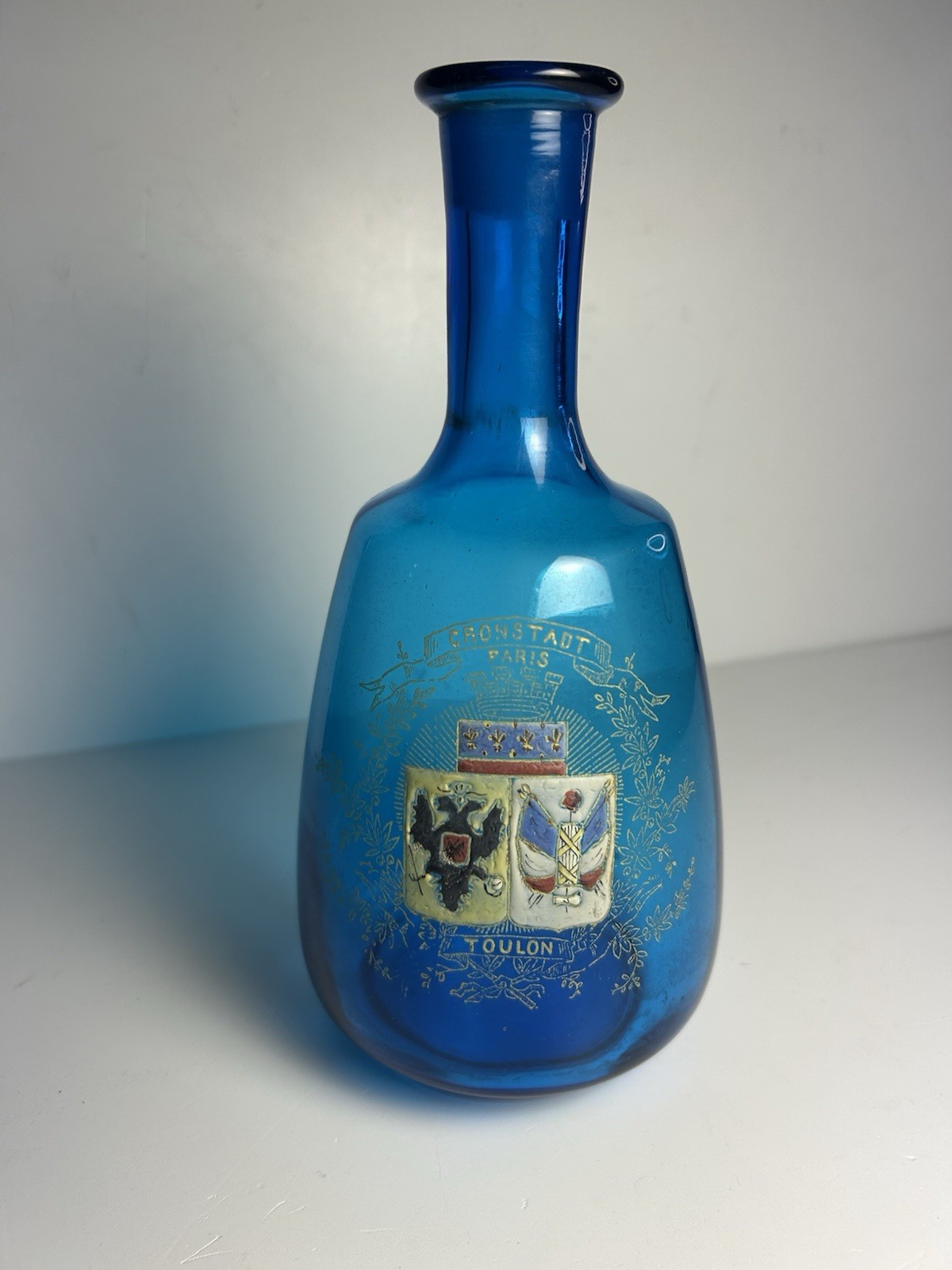 Antique Legras Glass Commemorative France Russia Decanter Cronstadt Paris Toulon Antique Legras Glass Commemorative France Russia Decanter Cronstadt Paris Toulon