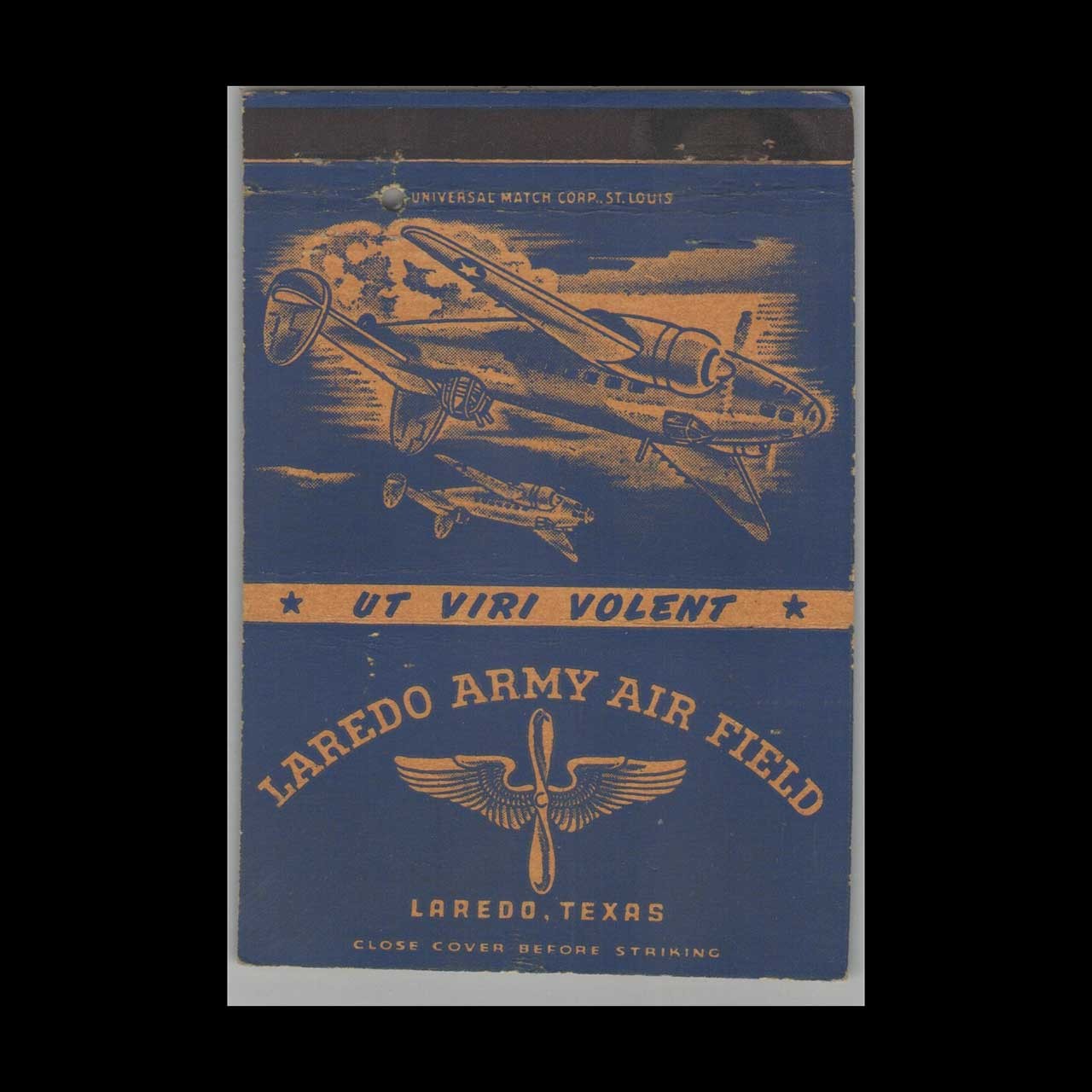 Matchbook Cover Post Card Laredo Army Air Field Laredo TX Matchbook Cover Post Card Laredo Army Air Field Laredo TX