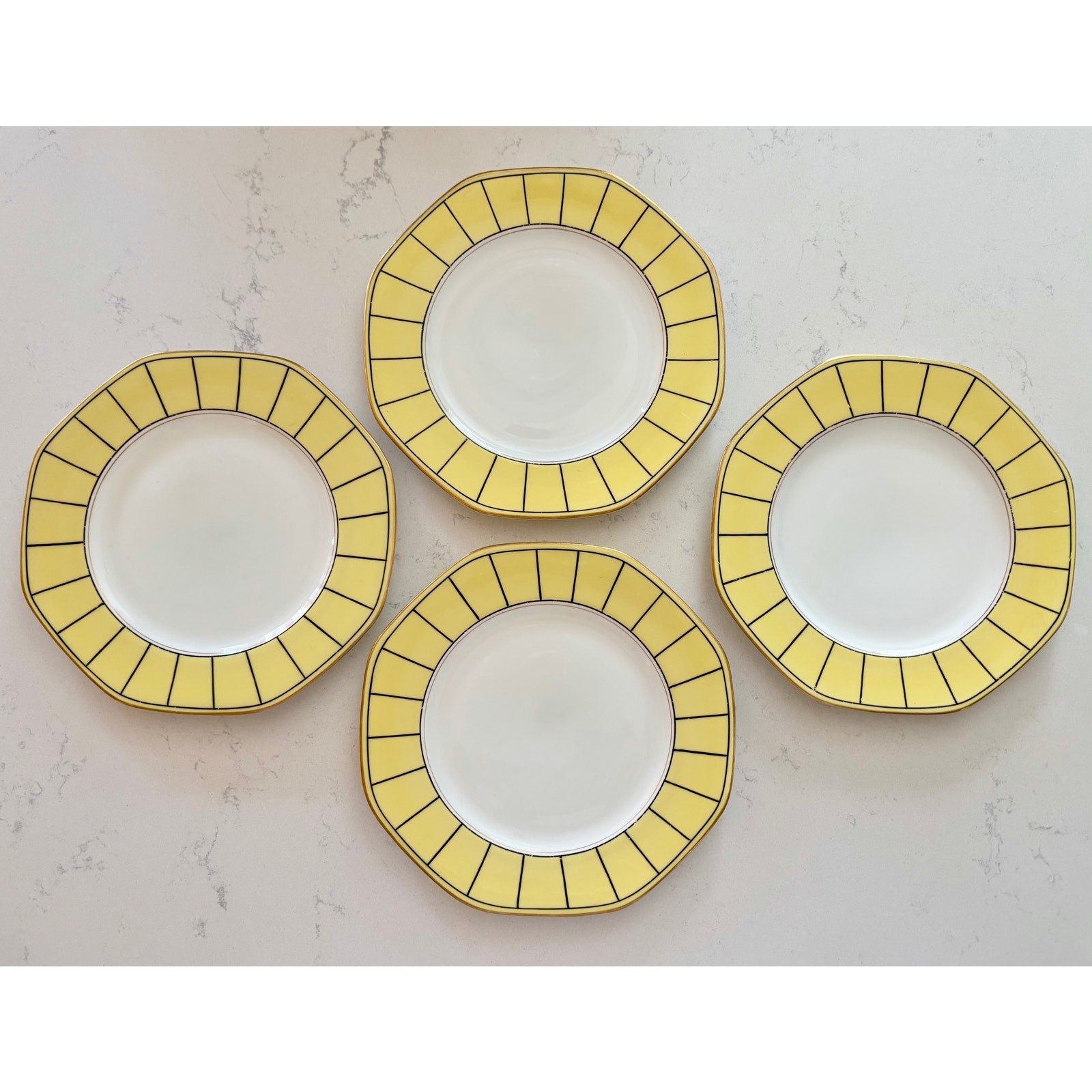 Tiffany & Co. JC & Sons Antique 19C Porcelain Salad Plates England RARE Set of 4 Tiffany & Co. JC & Sons Antique 19C Porcelain Salad Plates England RARE Set of 4