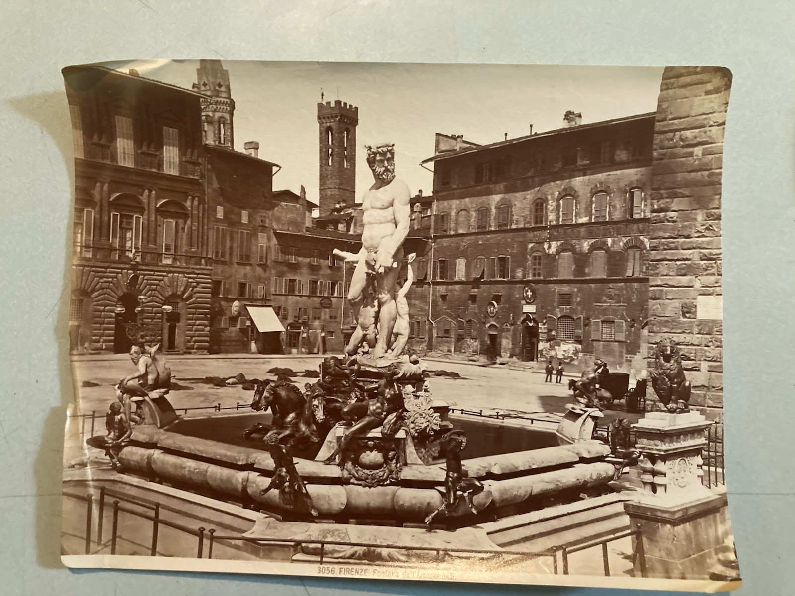 1880 Photograph ALFRED NOACK Italy Albumen Photo Florence Neptune Antique 1880 Photograph ALFRED NOACK Italy Albumen Photo Florence Neptune Antique