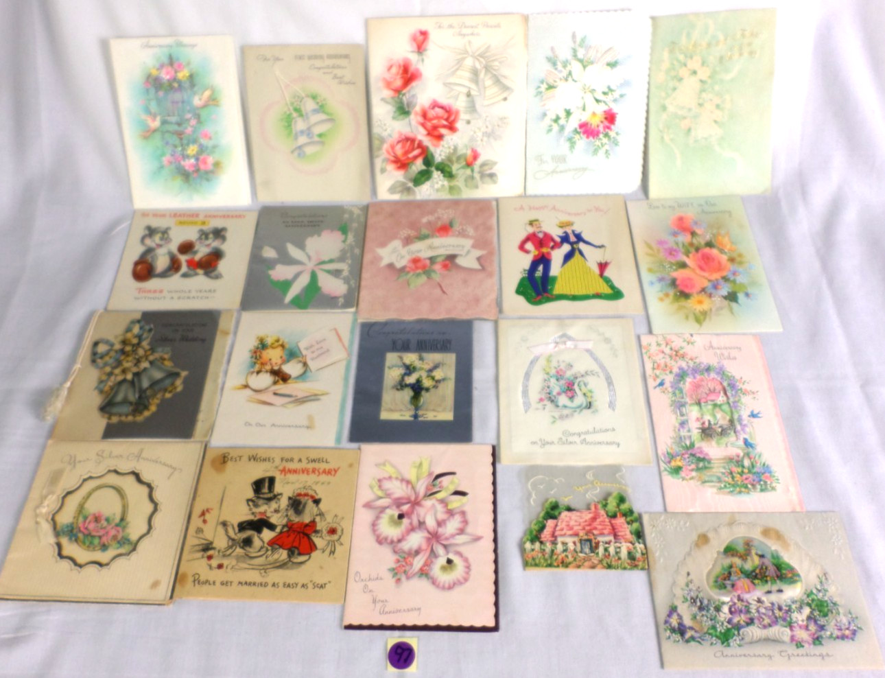 20 Vintage 1940-60's Anniversary Wife Husband Greeting Cards Used but Nice 20 Vintage 1940-60's Anniversary Wife Husband Greeting Cards Used but Nice