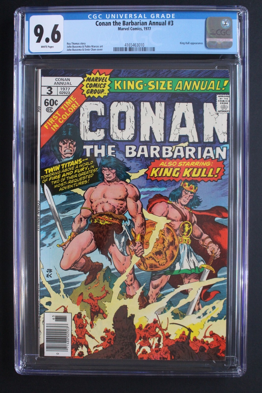 CONAN THE BARBARIAN ANNUAL #3 KING KULL Chaykin Neal Adams 1977 Buscema CGC 9.6 CONAN THE BARBARIAN ANNUAL #3 KING KULL Chaykin Neal Adams 1977 Buscema CGC 9.6