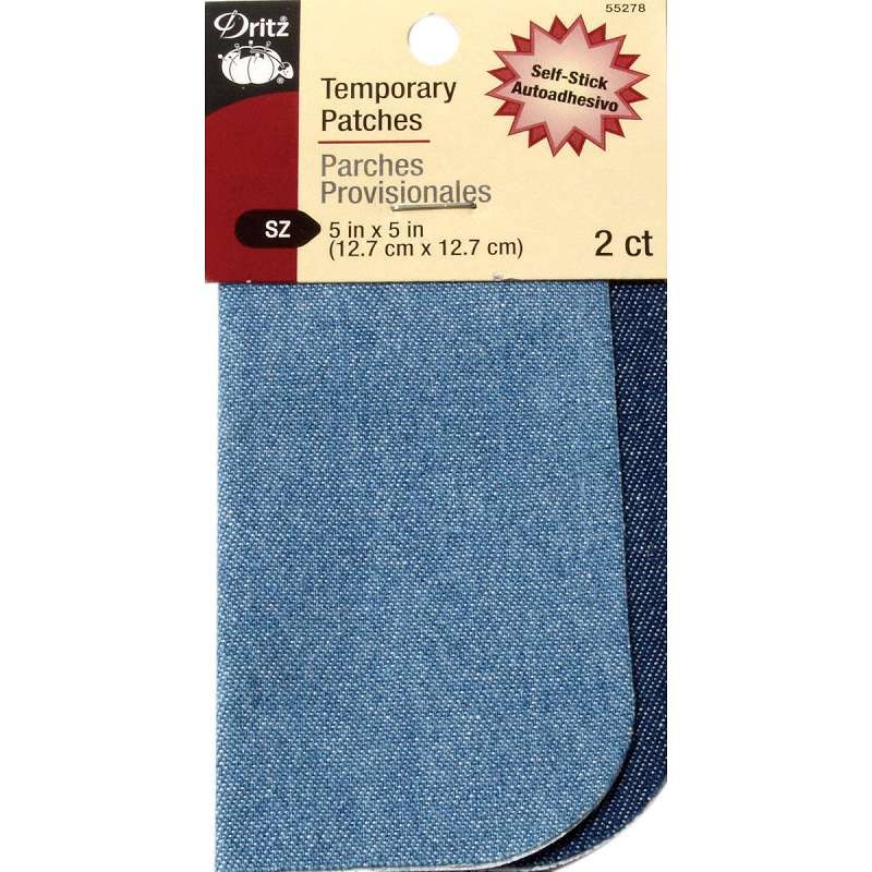 Denim Temporary Patches 5X5 2/Pkg Blues