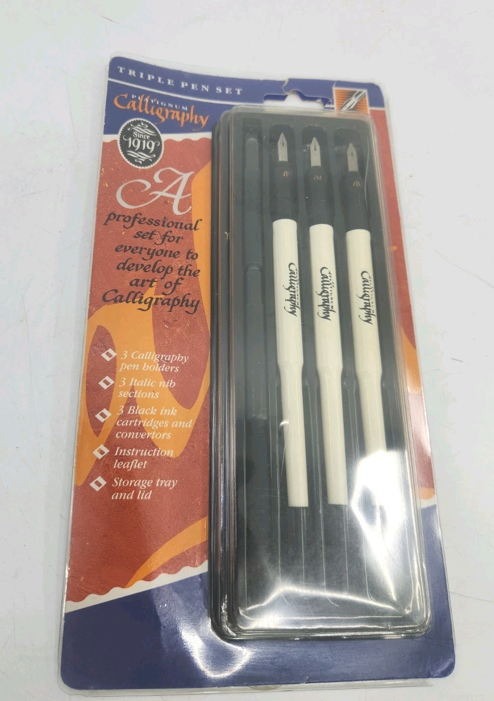 Vintage Platignum Italic Calligraphy Triple Pen Set #20300 New Sealed UK Vintage Platignum Italic Calligraphy Triple Pen Set #20300 New Sealed UK