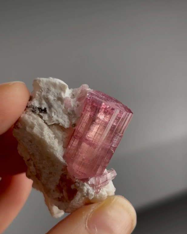 Very Gemmy Pink Tourmaline with Albite Very Gemmy Pink Tourmaline with Albite