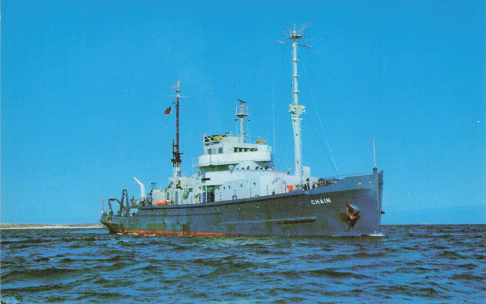 Woods Hole MA Oceanographic Institution Research Vessel RV Chain Postcard Chrome Woods Hole MA Oceanographic Institution Research Vessel RV Chain Postcard Chrome
