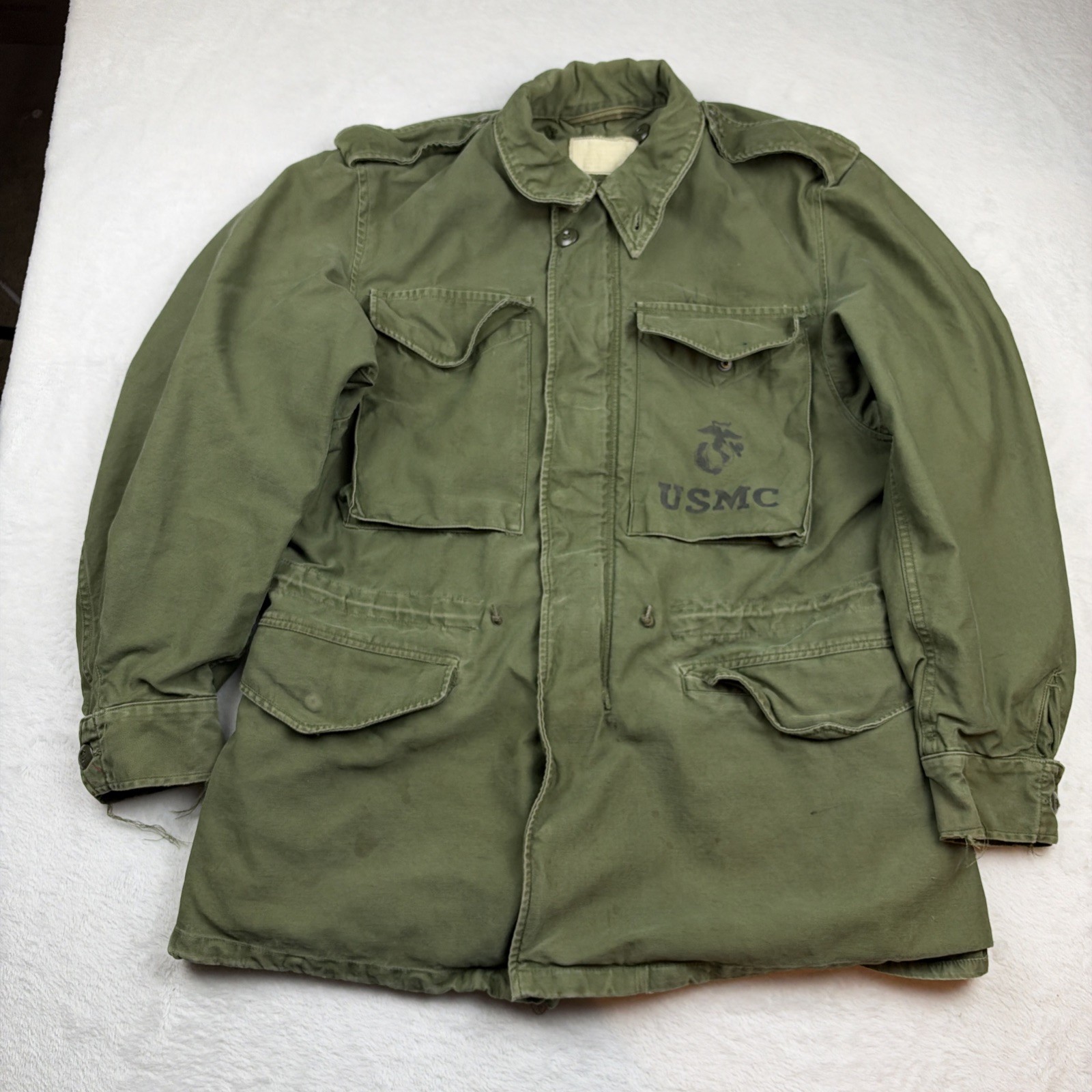 Vintage US Army M-1951 M-51 Field Jacket Military Coat OG 107 Small Regular Vintage US Army M-1951 M-51 Field Jacket Military Coat OG 107 Small Regular