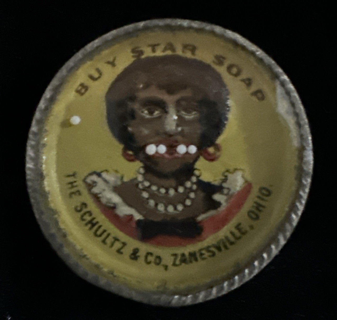 Antique Star Soap Advertising Pocket Mirror Game Black Woman Schultz Co. Ohio