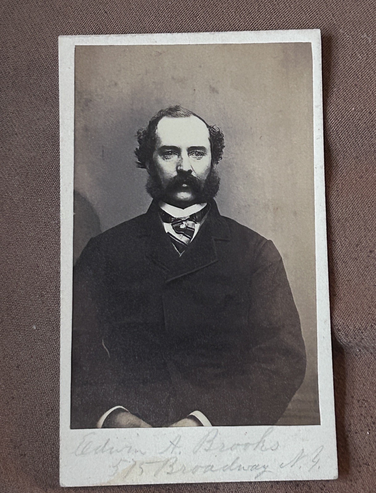 Edwin A Brooks NYC Merchant 1853 Crystal Palace Exhibitor Antique CDV Photo Edwin A Brooks NYC Merchant 1853 Crystal Palace Exhibitor Antique CDV Photo