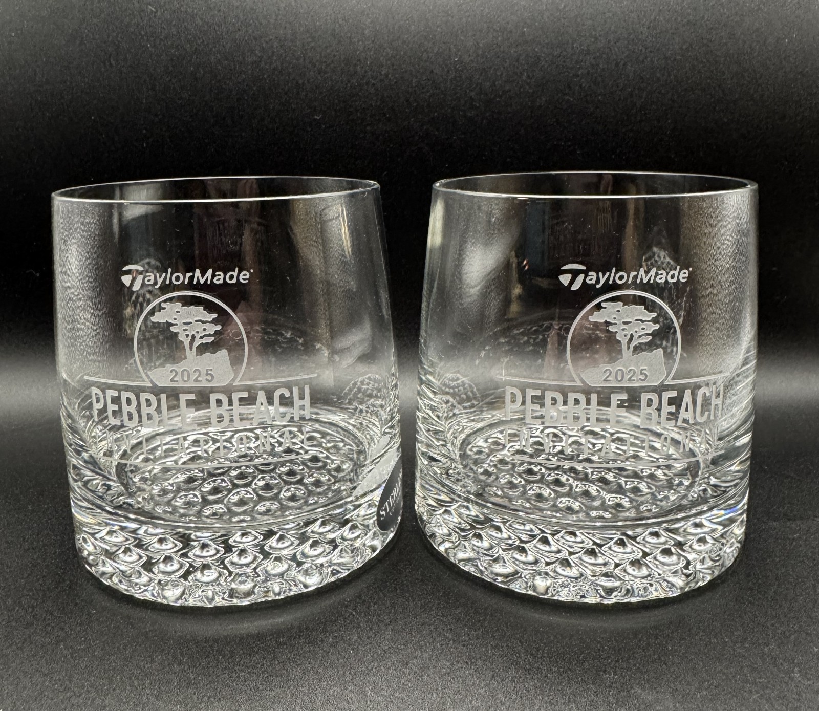 2025 Pebble Beach Invitational Rocks Whiskey Glass Golf Memorabilia, Set of 2