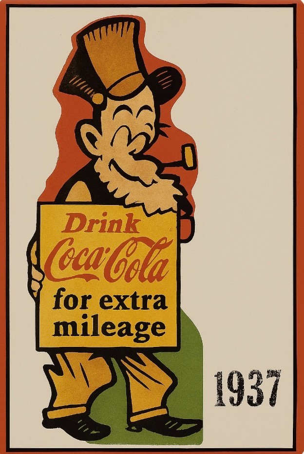 1937 Coca Cola Advertisement - Drink Coca Cola for extra Mileage - 4" x 5 1/2" 1937 Coca Cola Advertisement - Drink Coca Cola for extra Mileage - 4" x 5 1/2"