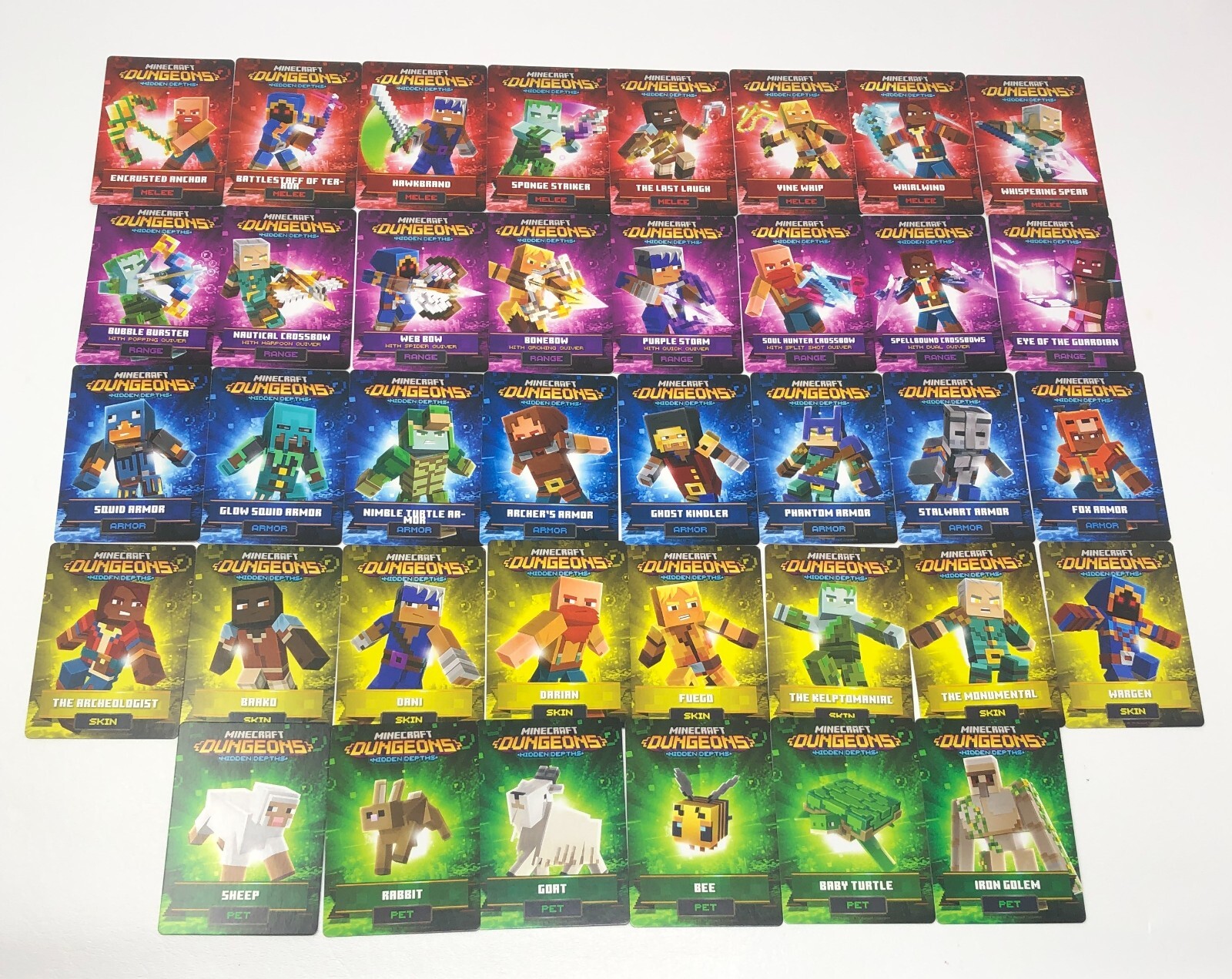Minecraft Dungeons Arcade Cards Series 5 (#61-#98) "Hidden Depths" subset