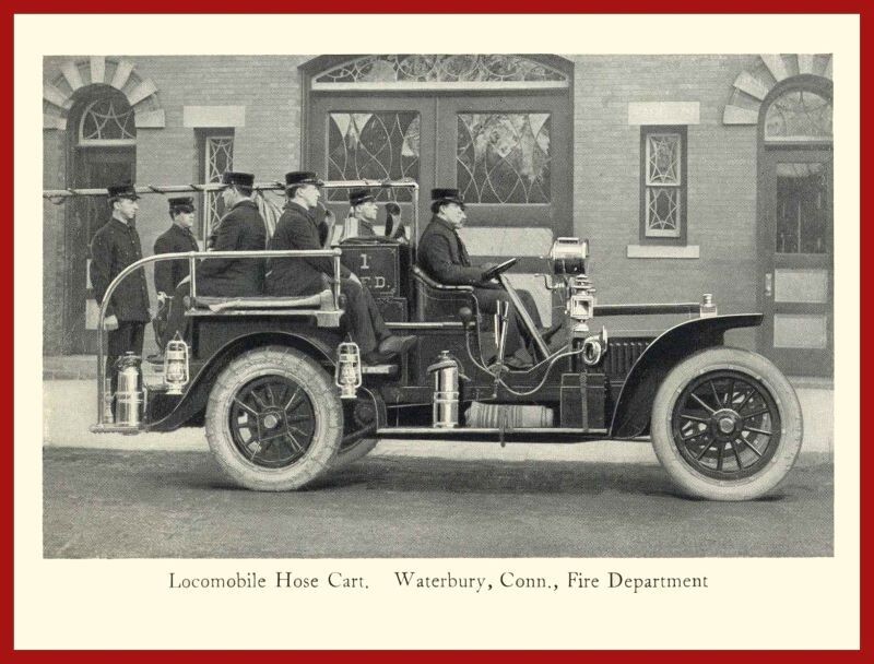 1912 Locomobile Waterbury CT Fire Hose Truck NEW METAL SIGN: 12x16" & .