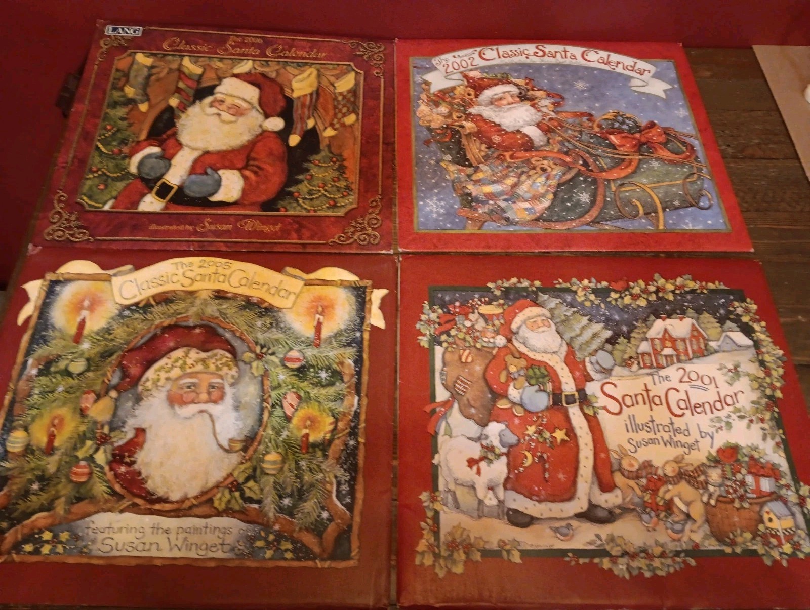 4 Lang Santa Calendars 2001, 2002, 2005, & 2006, All In Very Good Condition 4 Lang Santa Calendars 2001, 2002, 2005, & 2006, All In Very Good Condition