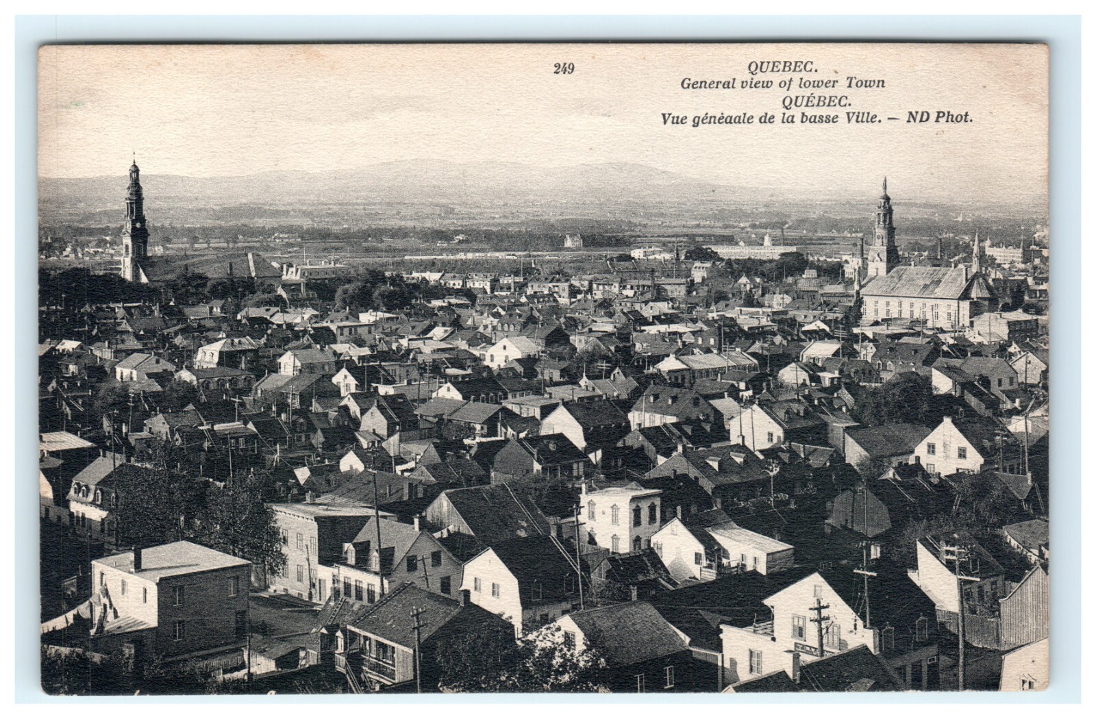 1909 General view of Lower Town Quebec Canada Early Postcard