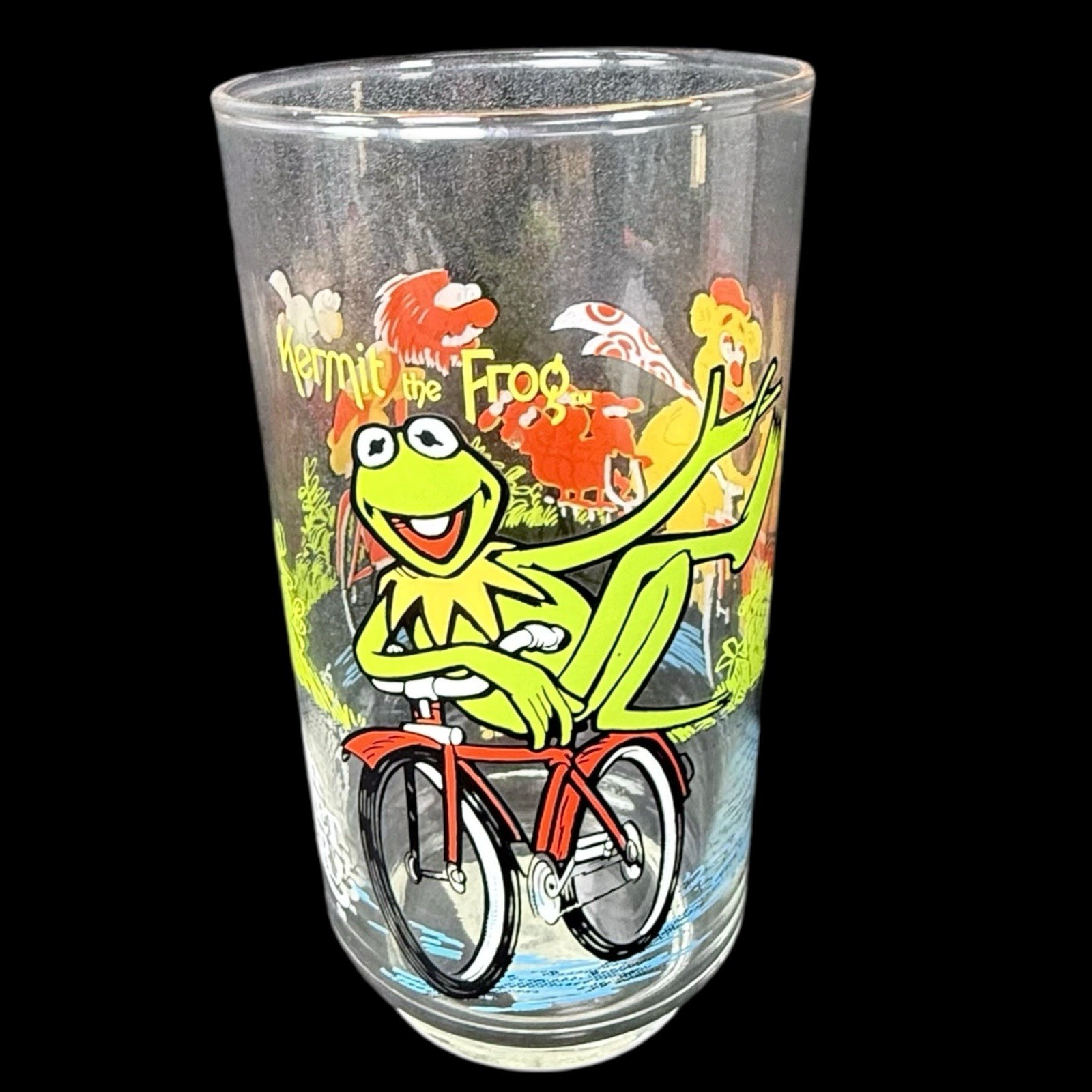 McDonalds Vintage 1981 The Great Muppet Caper Kermit Bicycle Ride Glass Henson McDonalds Vintage 1981 The Great Muppet Caper Kermit Bicycle Ride Glass Henson