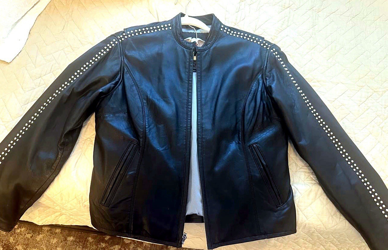 Harley Davidson Women's Leather Jacket SW Small Studded Moto An American Legend Harley Davidson Women's Leather Jacket SW Small Studded Moto An American Legend