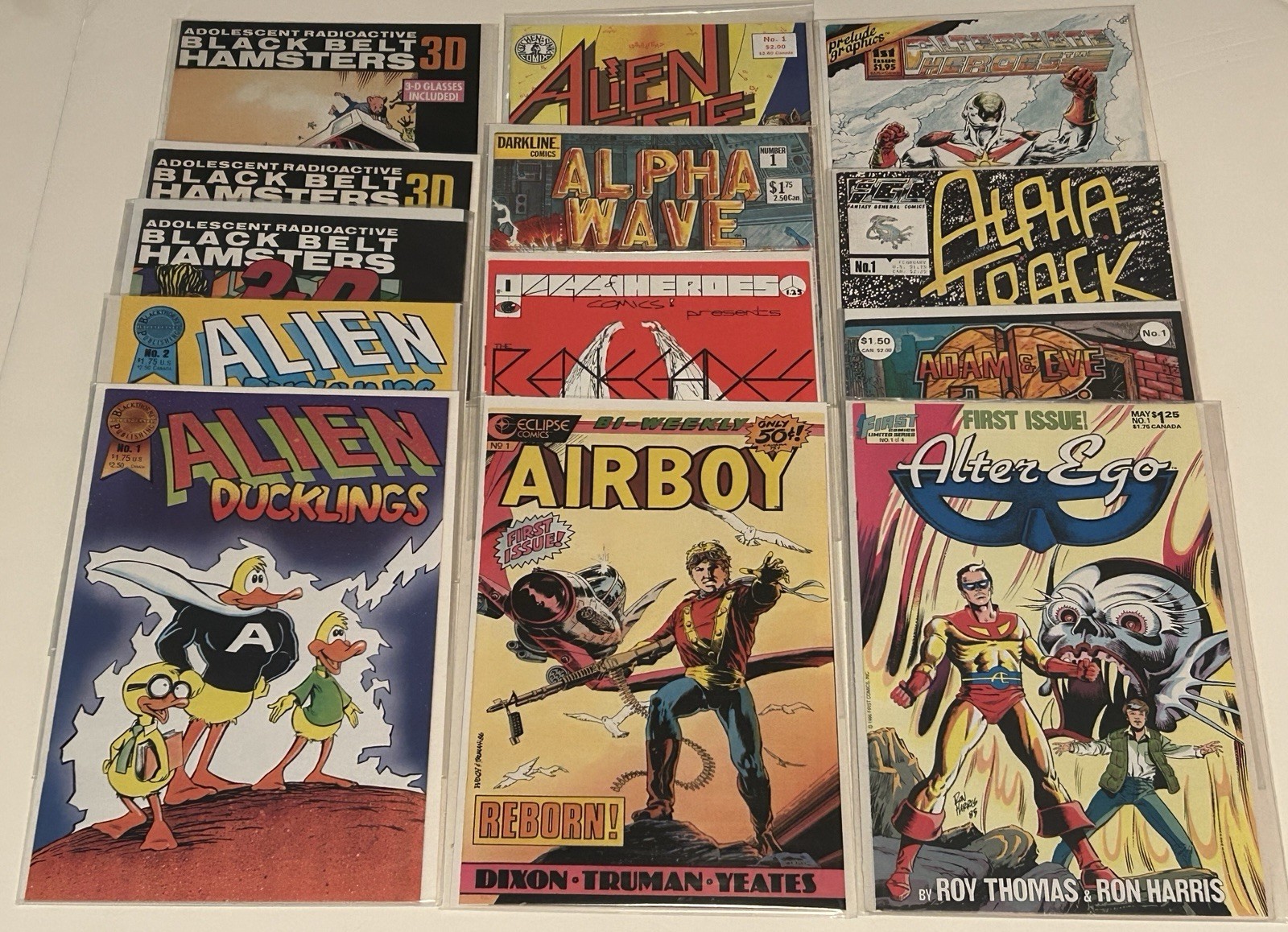 Lot of 13 Comic Books 1980’s ~ NM ~ Alien Ducklings, Black Belt Hamsters, Airboy Lot of 13 Comic Books 1980’s ~ NM ~ Alien Ducklings, Black Belt Hamsters, Airboy