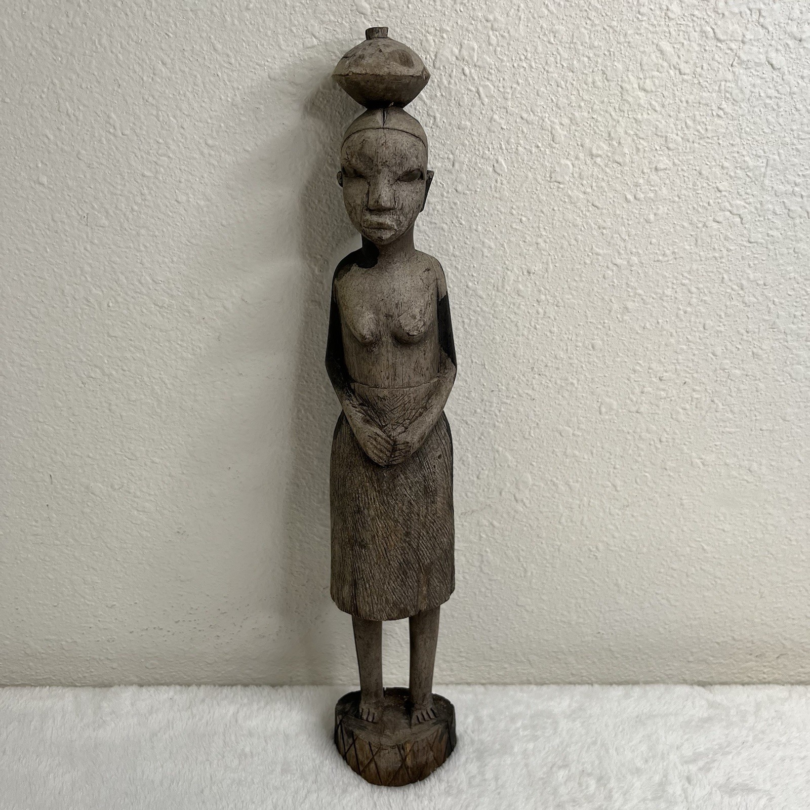 Antique African Tribal Fertility Woman Mother Female Wood Statue Figure Antique African Tribal Fertility Woman Mother Female Wood Statue Figure