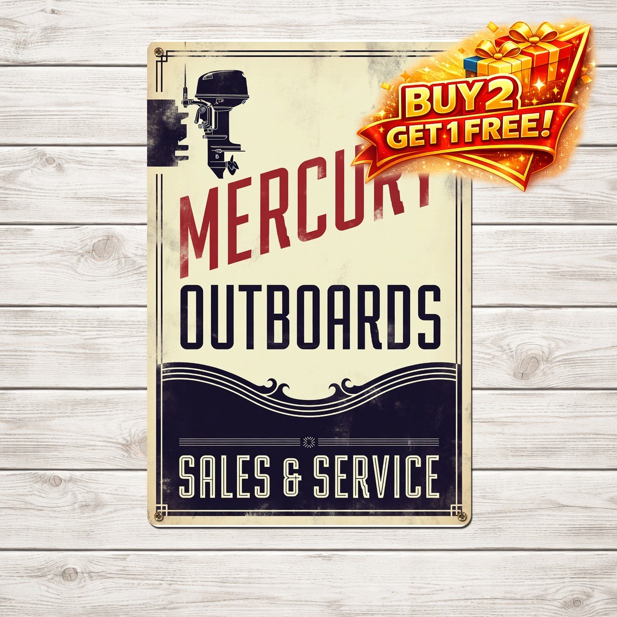 Mercury Outboard Motor 8x12 Vintage Tin Metal Sign Marine Wall Decor Mercury Outboard Motor 8x12 Vintage Tin Metal Sign Marine Wall Decor