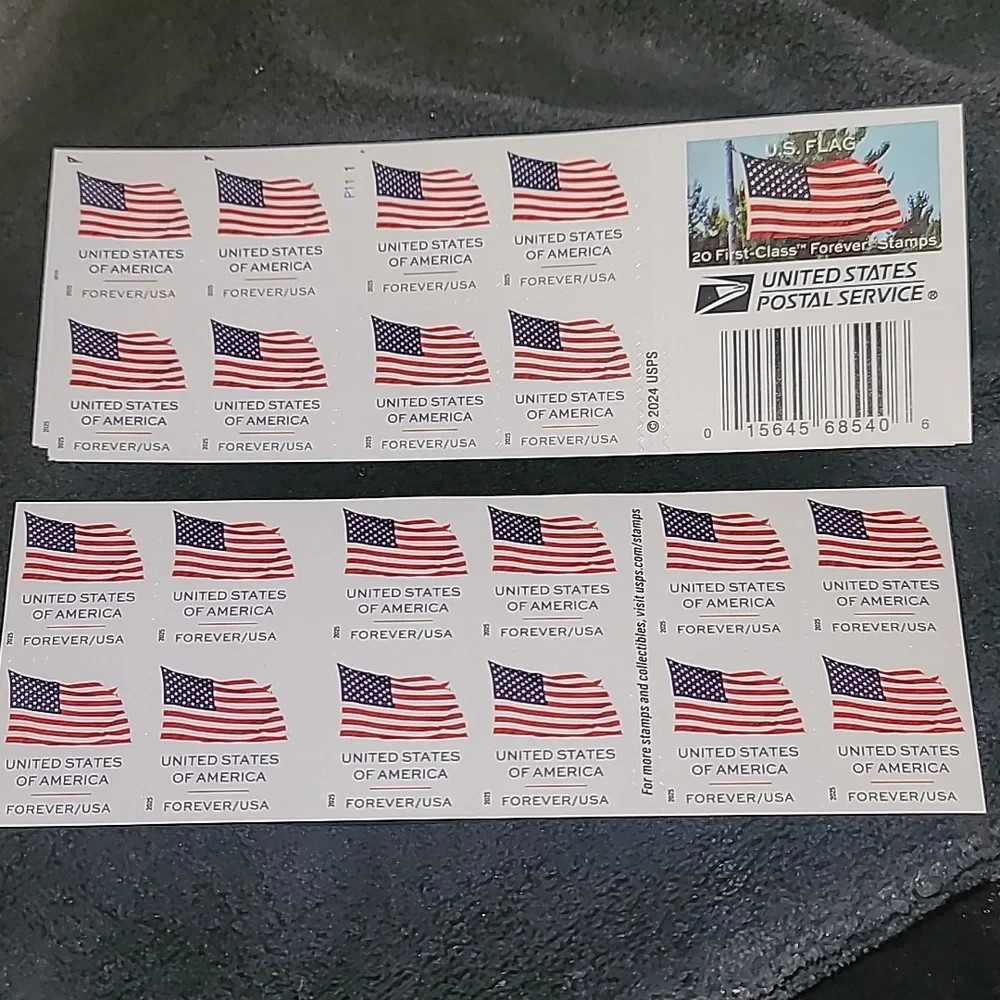 100 Forever Stamps 5 Sheets of 20 First Class USPS Stamps 2025 U.S. Flags 100 Forever Stamps 5 Sheets of 20 First Class USPS Stamps 2025 U.S. Flags