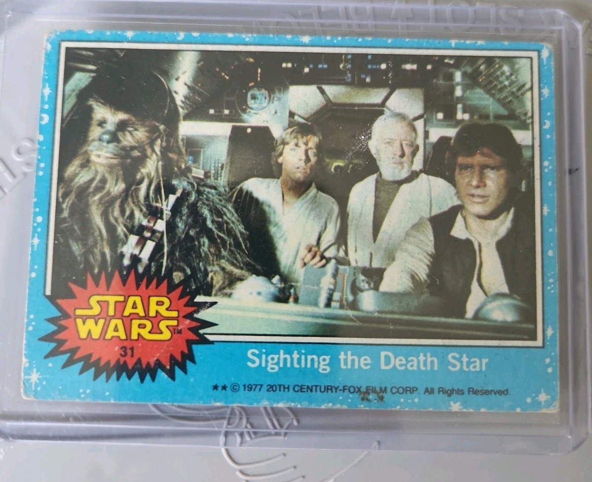 1977 Topps Star Wars Blue Series #31 Sighting the Death Star Ungraded 1977 Topps Star Wars Blue Series #31 Sighting the Death Star Ungraded