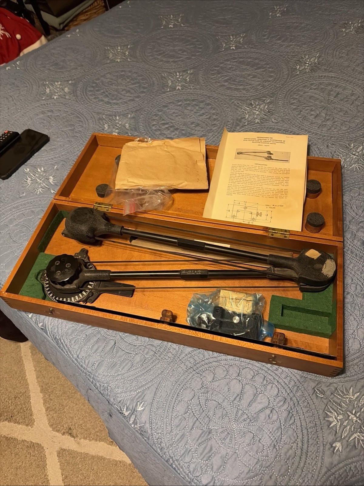 WW2 USAAF BOMBERTRANSPORT AIRCRAFT NAVIGATION PROTRACTOR KIT G2U