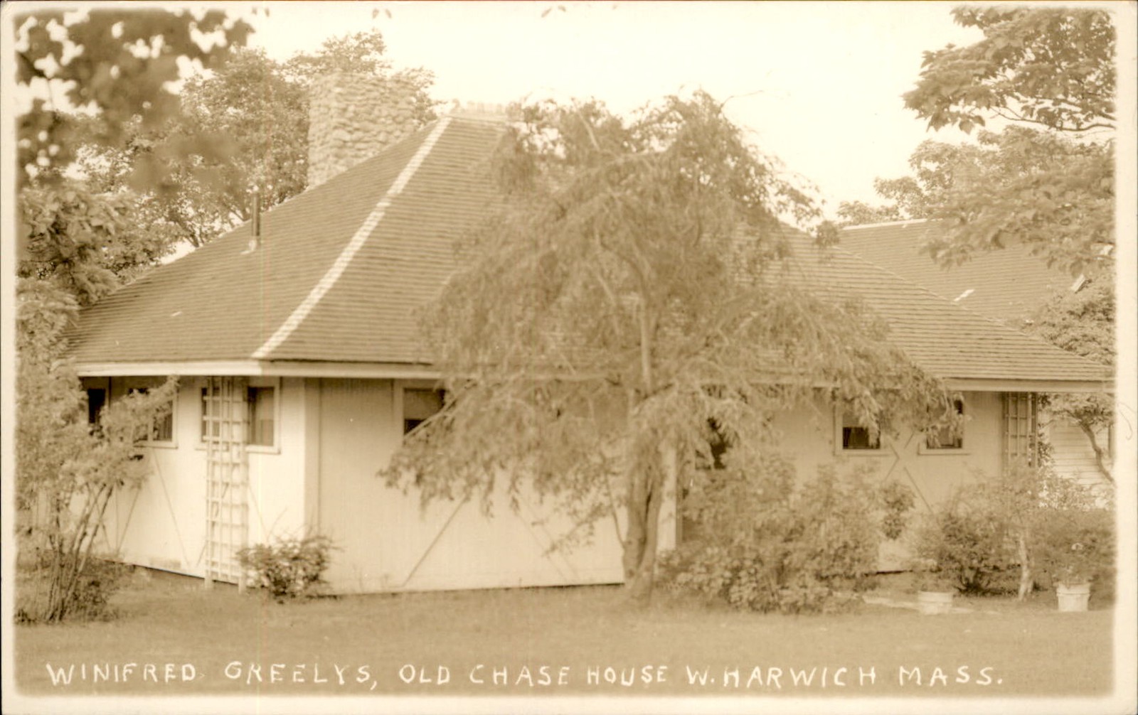 W. Harwich MA Old Chase House c1920s Real Photo Postcard W. Harwich MA Old Chase House c1920s Real Photo Postcard