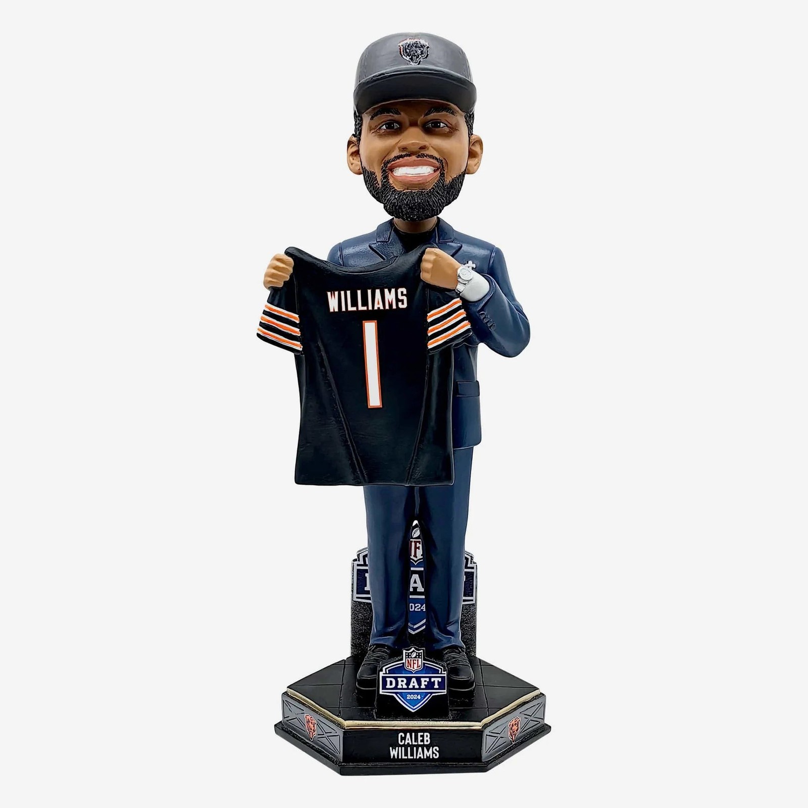 Caleb Williams Chicago Bears 2024 No. 1 Draft Pick Bobblehead NFL Football Caleb Williams Chicago Bears 2024 No. 1 Draft Pick Bobblehead NFL Football