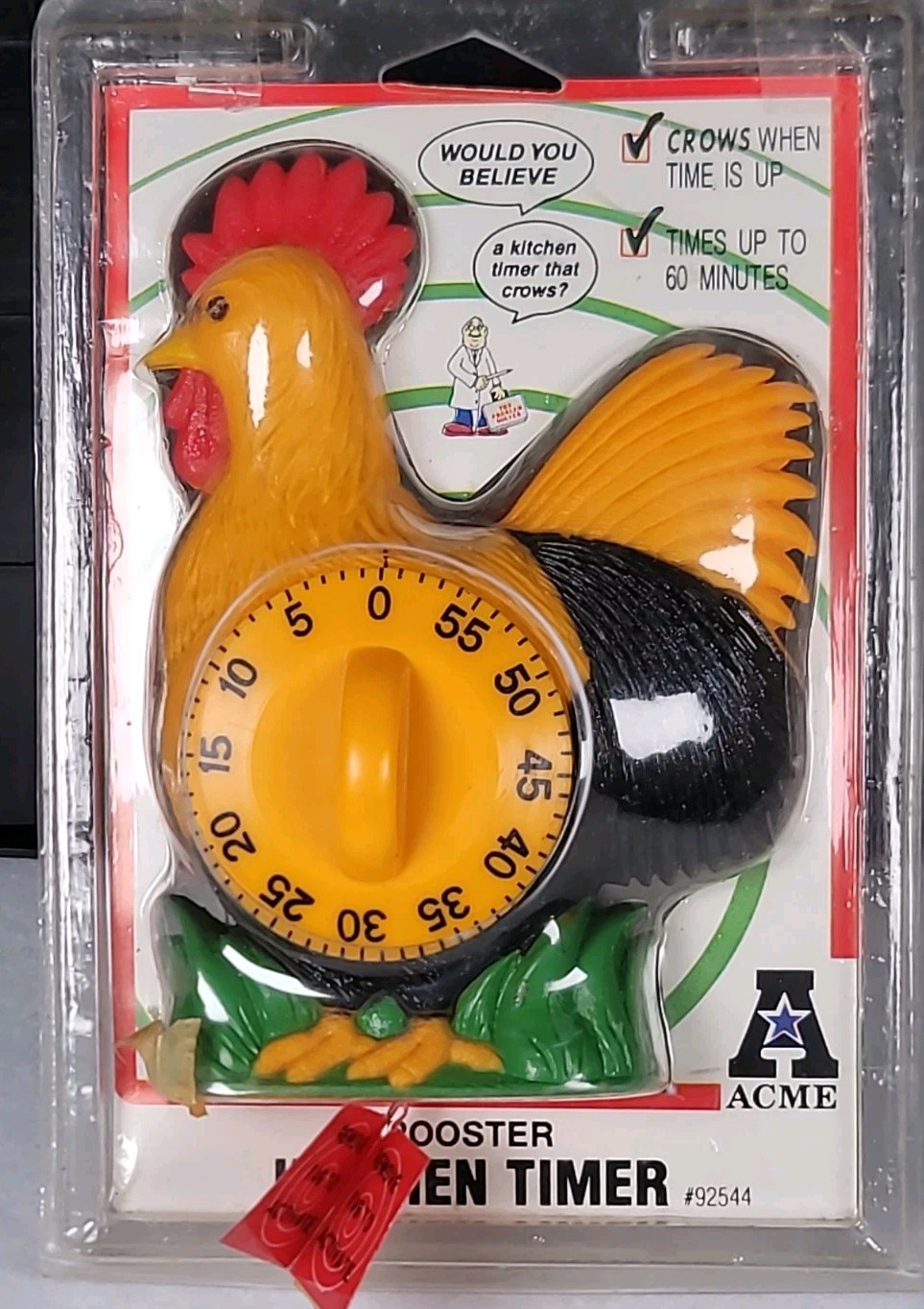 Vintage Acme Chicken Timer Rooster In Original Packaging 60 min Vintage Acme Chicken Timer Rooster In Original Packaging 60 min
