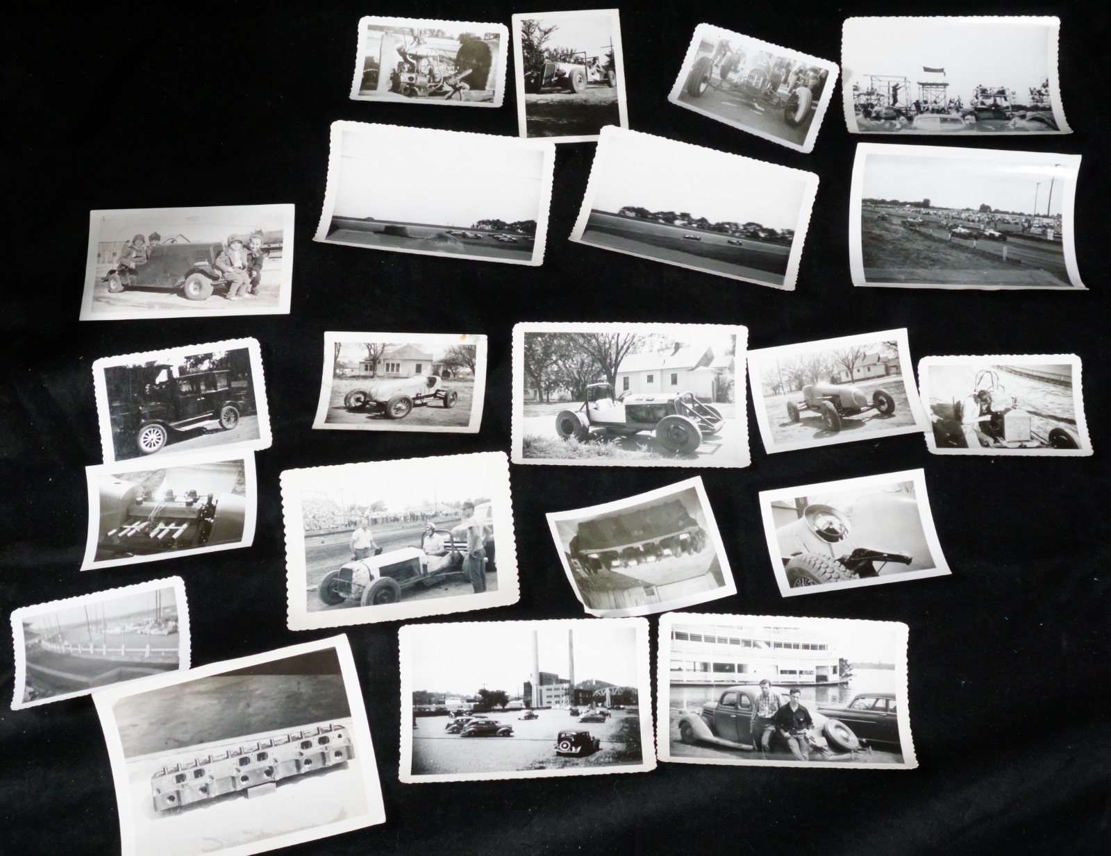 Vintage Stock Race Car Photos Black & White Racing Photography Huge Lot (BKS)