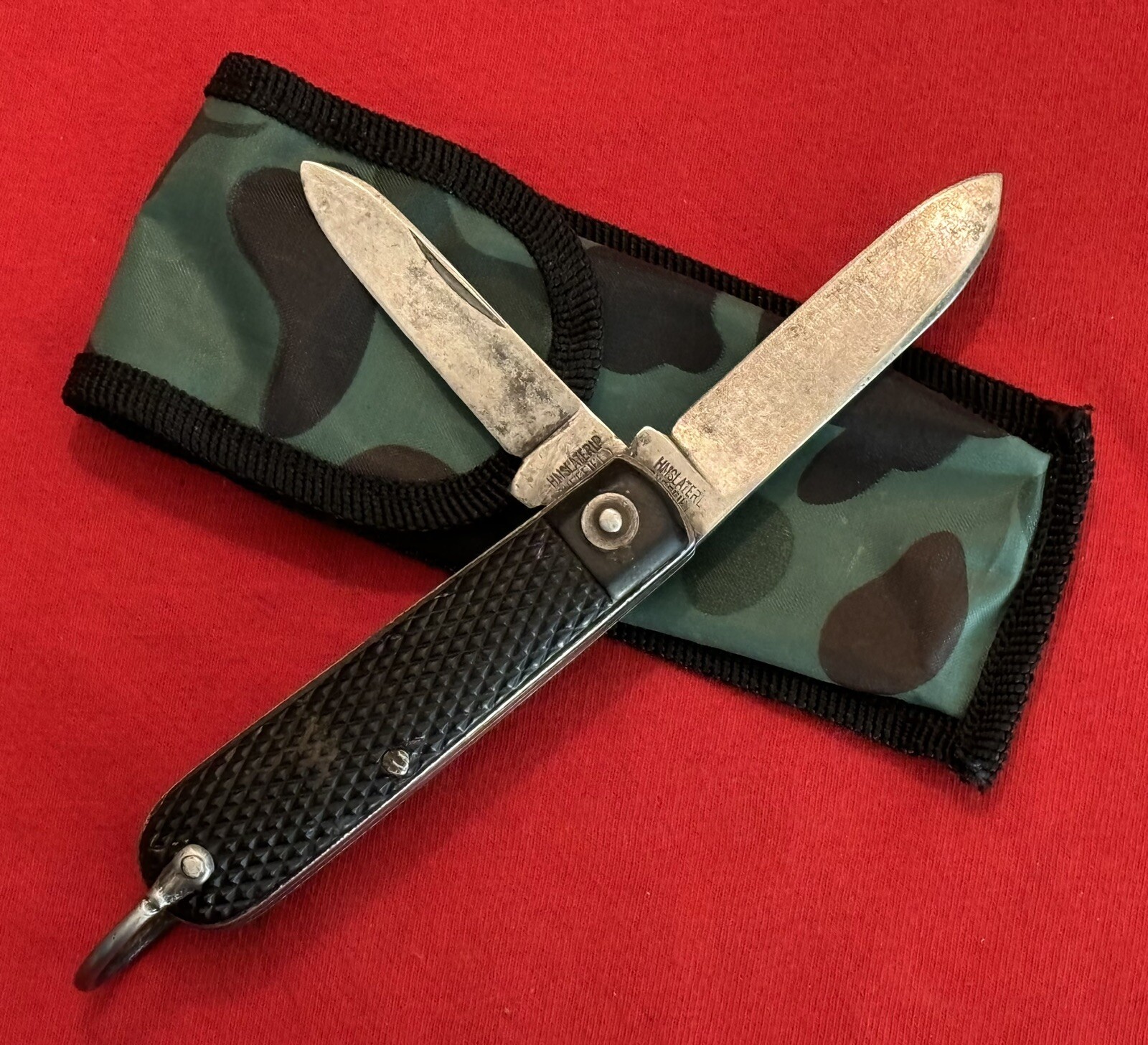 WW2 H. M. SLATER SHEFFIELD (2) BLADE MILITARY UTILITY KNIFE VERY RARE EXAMPLE WW2 H. M. SLATER SHEFFIELD (2) BLADE MILITARY UTILITY KNIFE VERY RARE EXAMPLE