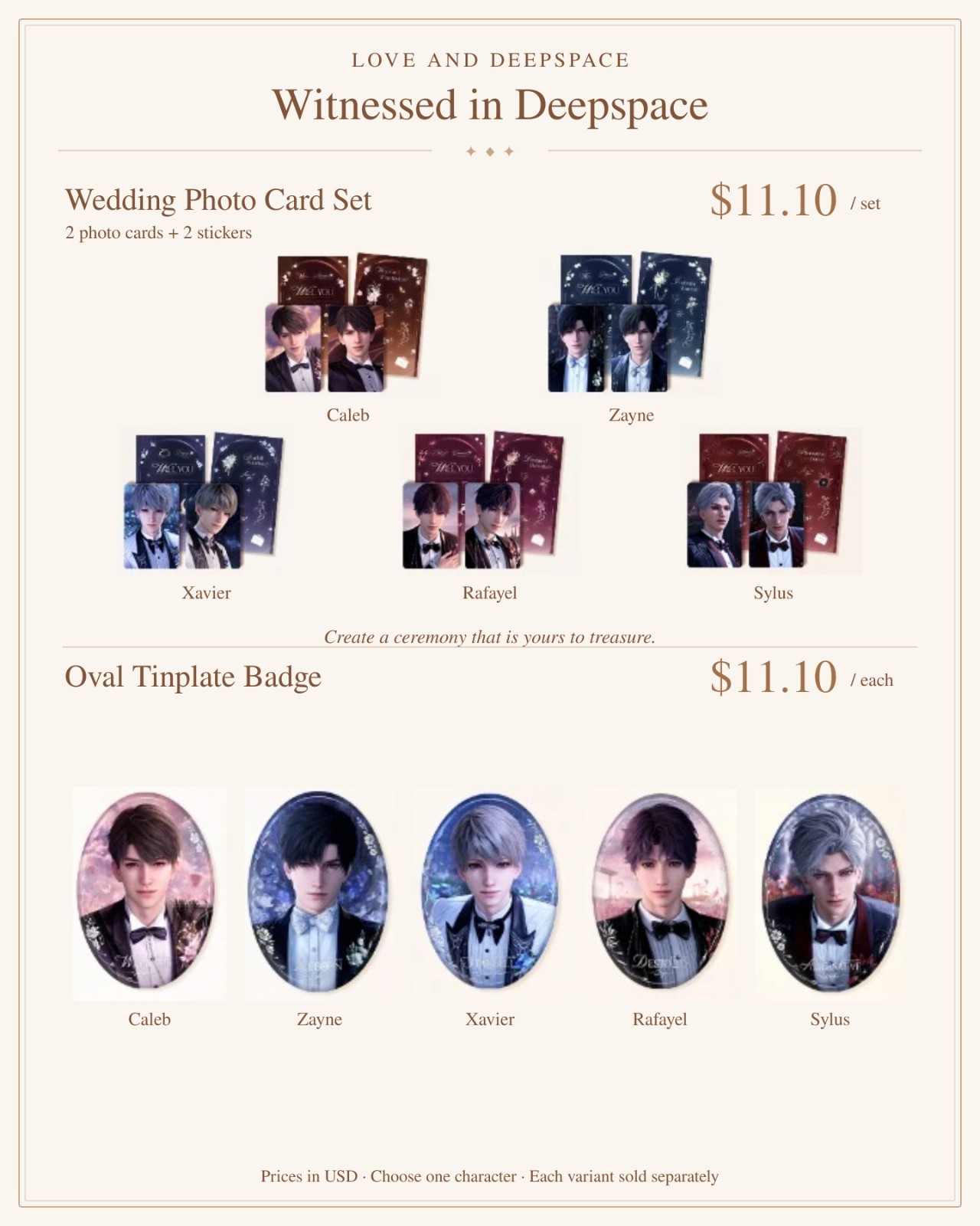 Love and Deepspace Full Set Wedding Moment Dreamy Night Party Full Set Preorder Love and Deepspace Full Set Wedding Moment Dreamy Night Party Full Set Preorder